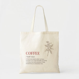 Grappige Cafeïne Woordenboek Definitie Met Koffie Tote Bag