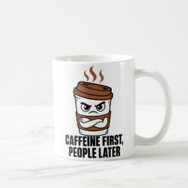 Grappige Caffeïne Eerst Mensen Later Mok Introvert