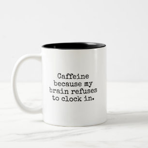 Grappige Caffeïne Koffiemok Sarcastische Humor    Tweekleurige Koffiemok