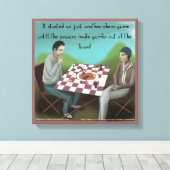 Grappige Cajun schaak canvas print (Insitu (Houten vloer))