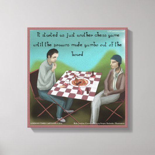 Grappige Cajun schaak canvas print (Voorkant)