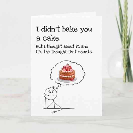 Grappige Cake Verjaardagskaart Kaart (Voorkant)