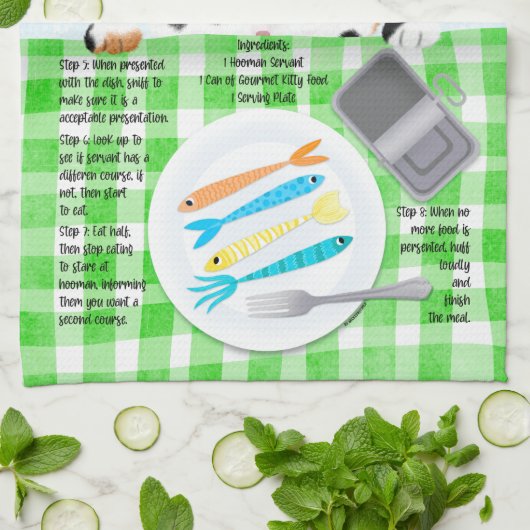 Grappige Calico Cat Theedoek (Gevouwen)