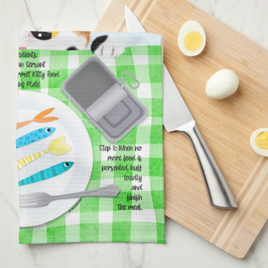 Grappige Calico Cat Theedoek (Quarter Fold)