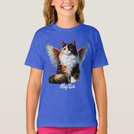 Grappige Calico Demon en Angel Cat T-shirt
