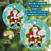 Grappige Calico Kat Bezoeken Santa Custom Kerstmis Keramisch Ornament