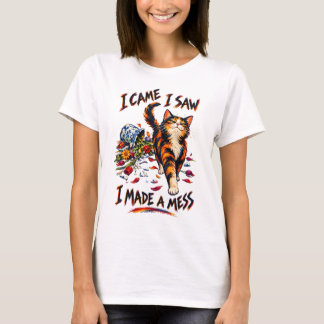 Grappige Calico Kat Ik Kwam Ik Zag Ik Maakte Een R T-shirt