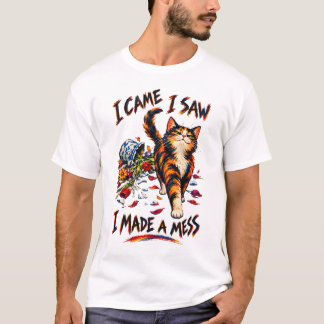 Grappige Calico Kat Ik Kwam Ik Zag Ik Maakte Een R T-shirt