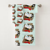 Grappige Calico Kat Kerstcadeau Doos Bad Handdoek (Insitu)