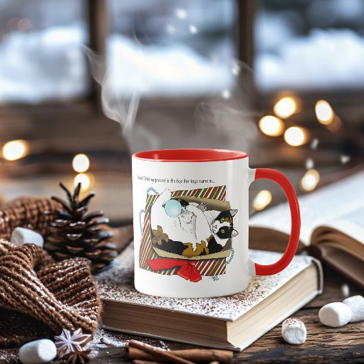 Grappige Calico Kat Kerstcadeau Doos Mok
