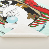 Grappige Calico Kat Kerstcadeau Doos Sherpa Deken (3/4)