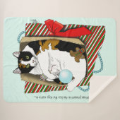 Grappige Calico Kat Kerstcadeau Doos Sherpa Deken (Voorkant (horizontaal))