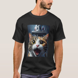 Grappige Calico Kat Selfie met Stofzuiger Jacht Me T-shirt