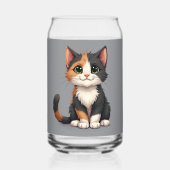 Grappige Calico Kitten met Cattitude Blikvorm Glas (Achterkant)