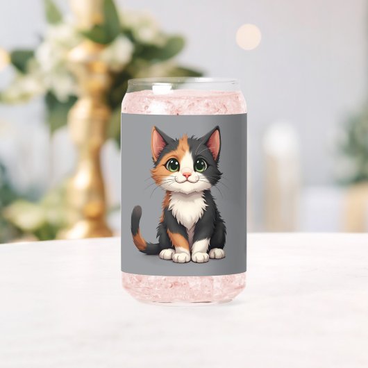Grappige Calico Kitten met Cattitude Blikvorm Glas (Insitu (Huwelijk))