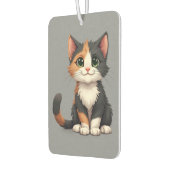 Grappige Calico Kitten met Cattitude Luchtverfrisser (Links)