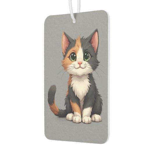 Grappige Calico Kitten met Cattitude Luchtverfrisser