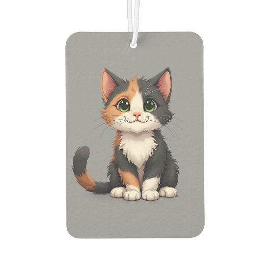 Grappige Calico Kitten met Cattitude Luchtverfrisser (Achterkant)