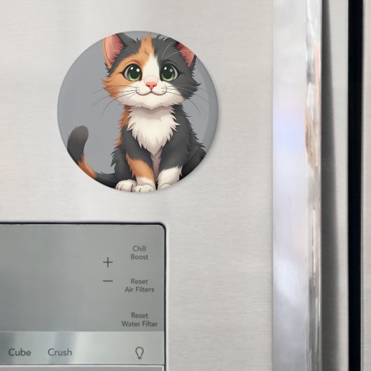 Grappige Calico Kitten met Cattitude Magneet (Insitu (Koelkast))