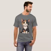 Grappige Calico Kitten met Cattitude T-shirt (Voorkant volledig)