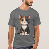 Grappige Calico Kitten met Cattitude T-shirt (Voorkant)