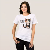 Grappige Calico Kitten met Cattitude Tri-Blend Shirt (Voorkant volledig)