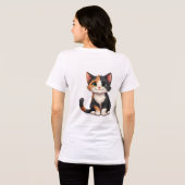 Grappige Calico Kitten met Cattitude Tri-Blend Shirt (Achterkant volledig)
