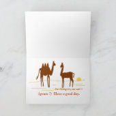 Grappige Camel Verjaardagskaart voeg voornaam toe. Kaart (Binnen)