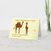 Grappige Camel Verjaardagskaart voeg voornaam toe. Kaart (Voorkant)