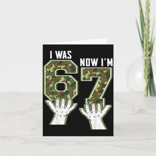 Grappige Camo 6 7 Verjaardag Bday Kaart (Voorkant)