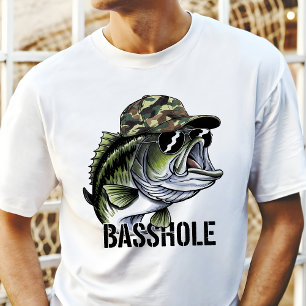 Grappige Camo Basshole Baars Vissen  Tri-Blend Shirt