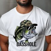 Grappige Camo Basshole Bass Gevist Tri-Blend Shirt