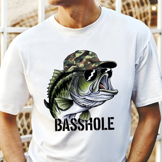 Grappige Camo Basshole Bass Gevist Tri-Blend Shirt