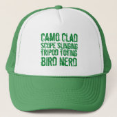 Grappige camo beklede statief die vogel nerd trucker pet (Voorkant)
