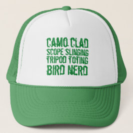 Grappige camo beklede statief die vogel nerd trucker pet