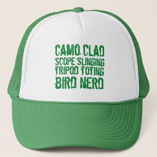 Grappige camo beklede statief die vogel nerd trucker pet (Voorkant)