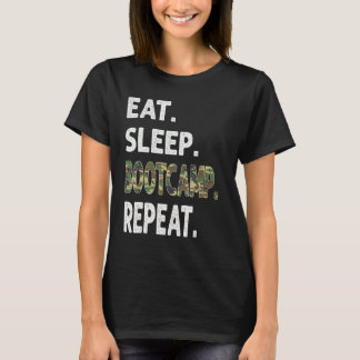 Grappige Camo Eat Slaap Boot Camp Herhaal Camoufla T-shirt
