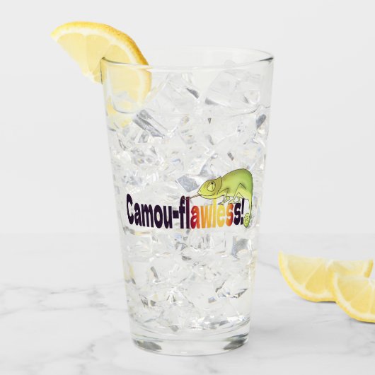 Grappige Camo-foutloze Kameleon Woordspeling Glas (Voorkant ijs)