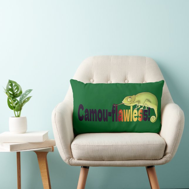 Grappige Camo-foutloze Kameleon Woordspeling Kussen (Stoel)