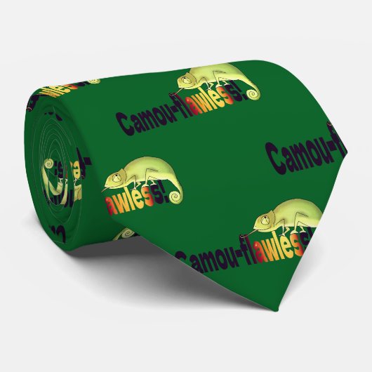Grappige Camo-foutloze Kameleon Woordspeling Stropdas (Opgerold)