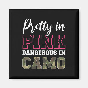 Grappige Camo Jagen Roze Graphic voor vrouwen en m Magneet