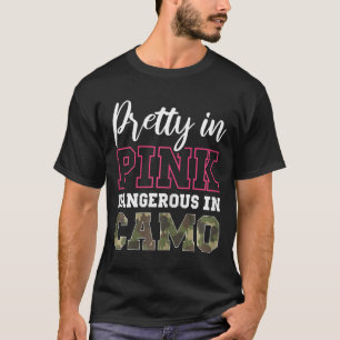 Grappige Camo Jagen Roze Graphic voor vrouwen en m T-shirt