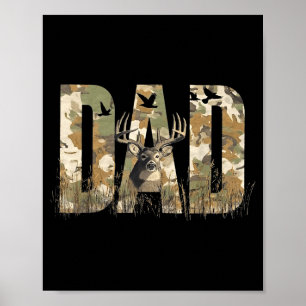 Grappige Camo Vader Jacht Camouflage Hert Vaderdag Poster
