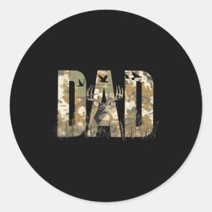 Grappige Camo Vader Jacht Camouflage Hert Vaderdag Ronde Sticker