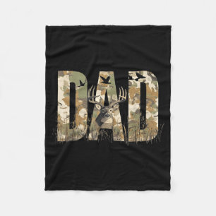 Grappige Camo Vader Jagen Camouflage Hert Vaderdag Fleece Deken