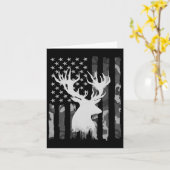 Grappige camouflage Amerikaanse vlag Whitetail Buc Kaart (Gele Bloem)