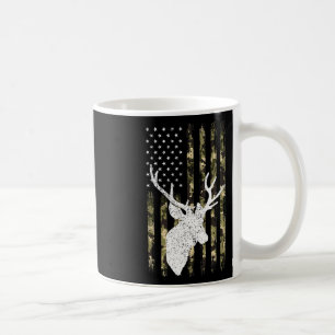 Grappige camouflage Amerikaanse vlag Whitetail Buc Koffiemok