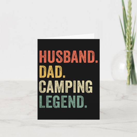 Grappige Camper Echter Vader Camping Legende Vinta Kaart (Voorkant)