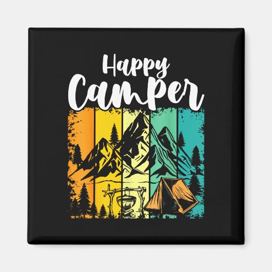 Grappige camper outdoor activiteit campingliefhebb magneet (Voorkant)