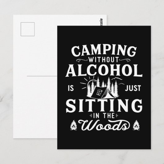 Grappige camper slogan camping drink gezegden briefkaart (Voorkant / Achterkant)